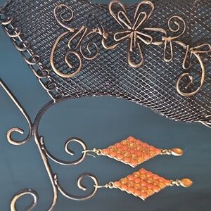 Vibrant Orange Dangle Earrings